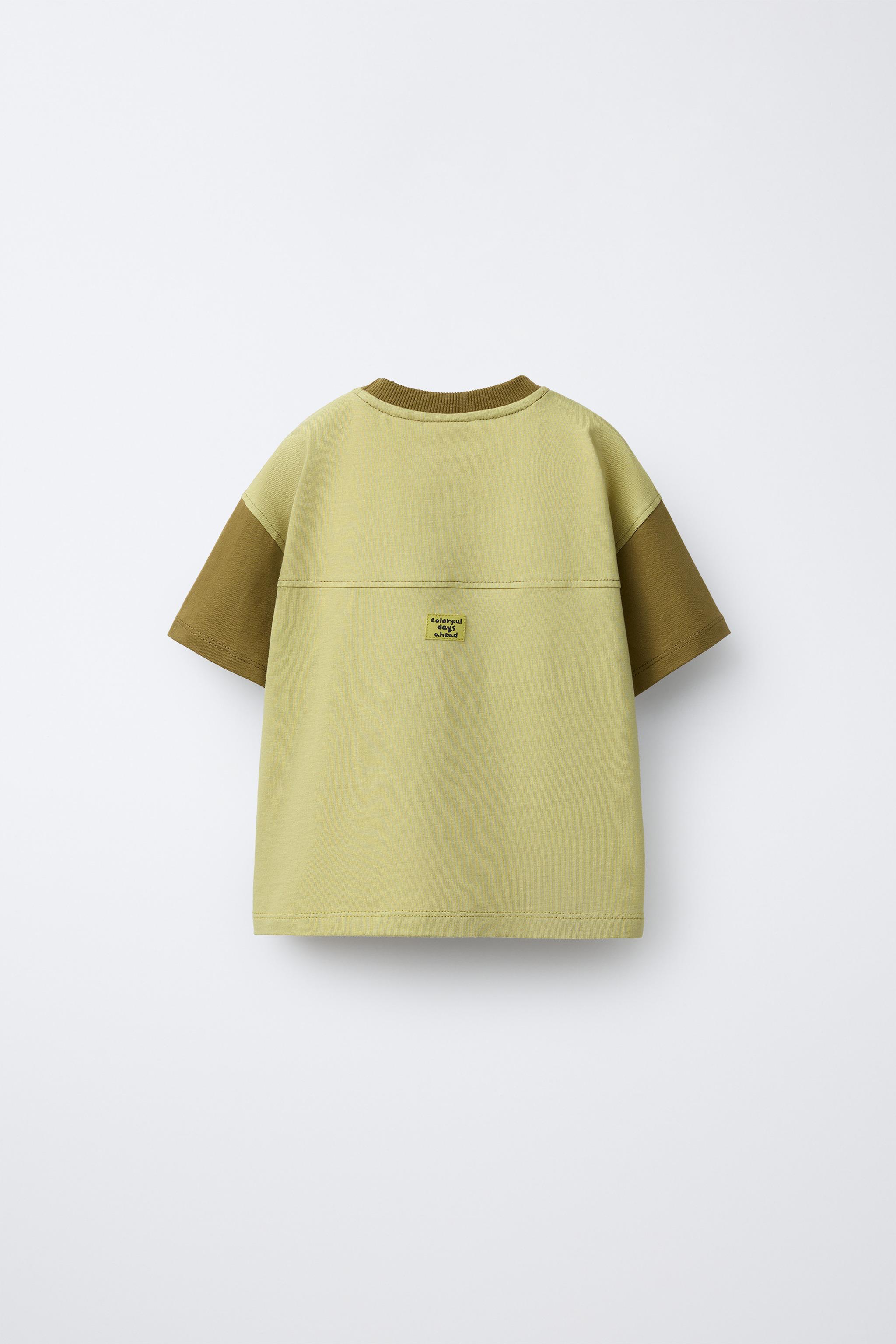 T-SHIRT IMPRIMÉ MANCHES CONTRASTE